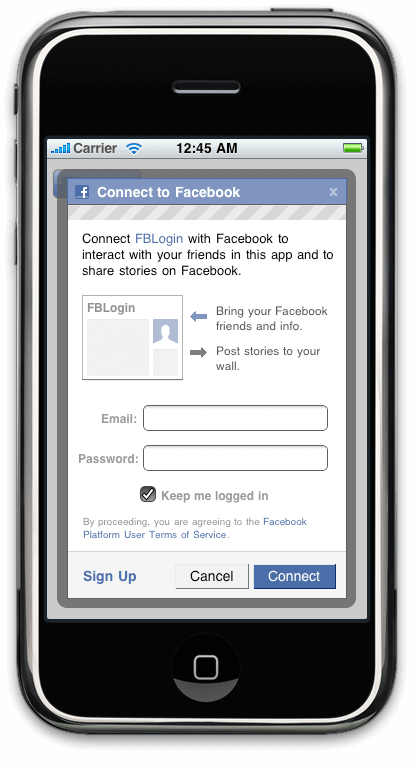 facebook login icon. Click on Fconnect Button and Facebook Login Dialog will appear.