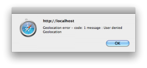 HTML5 Geolocation Error Example HTML5 Geolocation Error Example